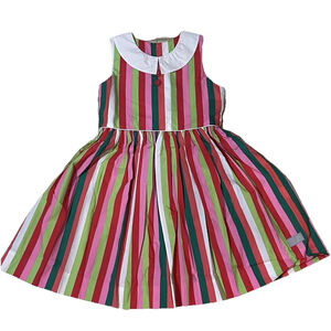 Elanore rose Charming Striped Kids Dress with Collar